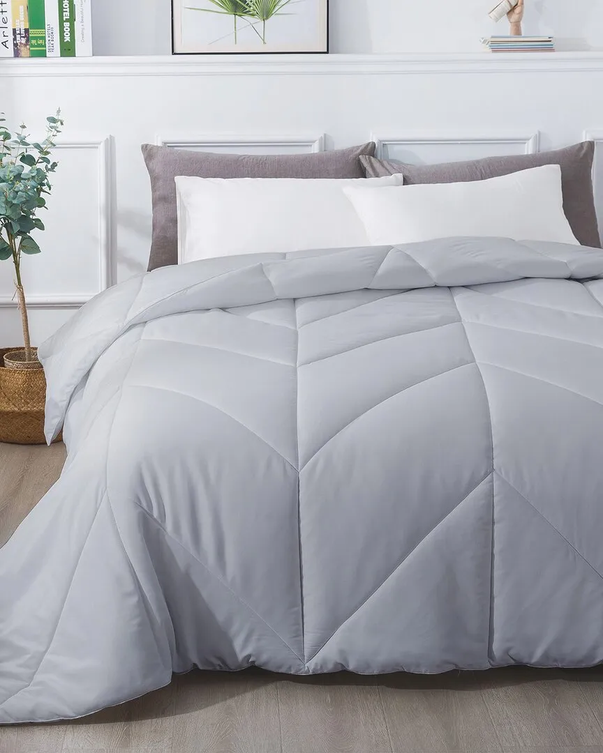 Chevron Stitch Down Alt Comforter - Grey, Microfiber image