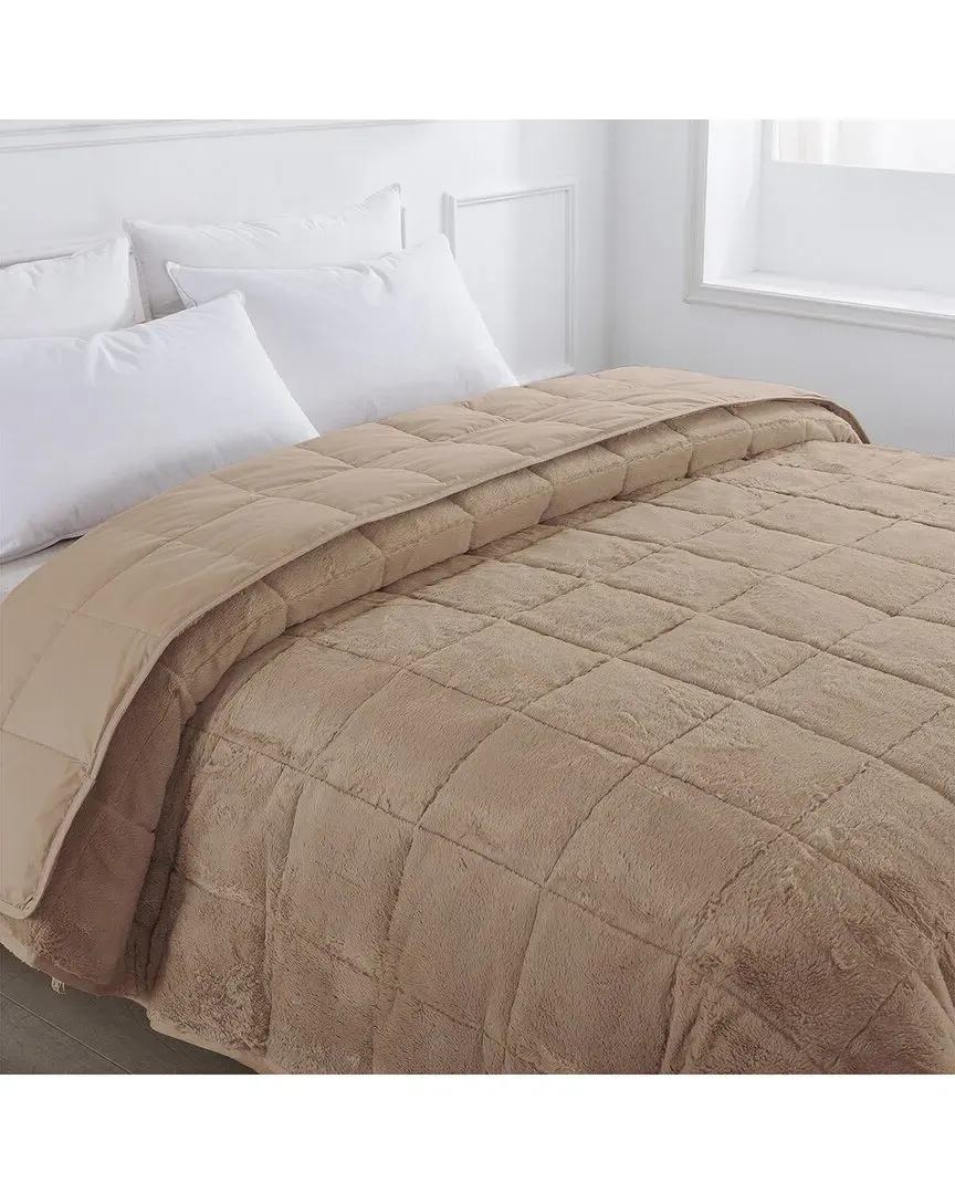 Cozy Down Alternative Reversible Blanket - Tan, Microfiber