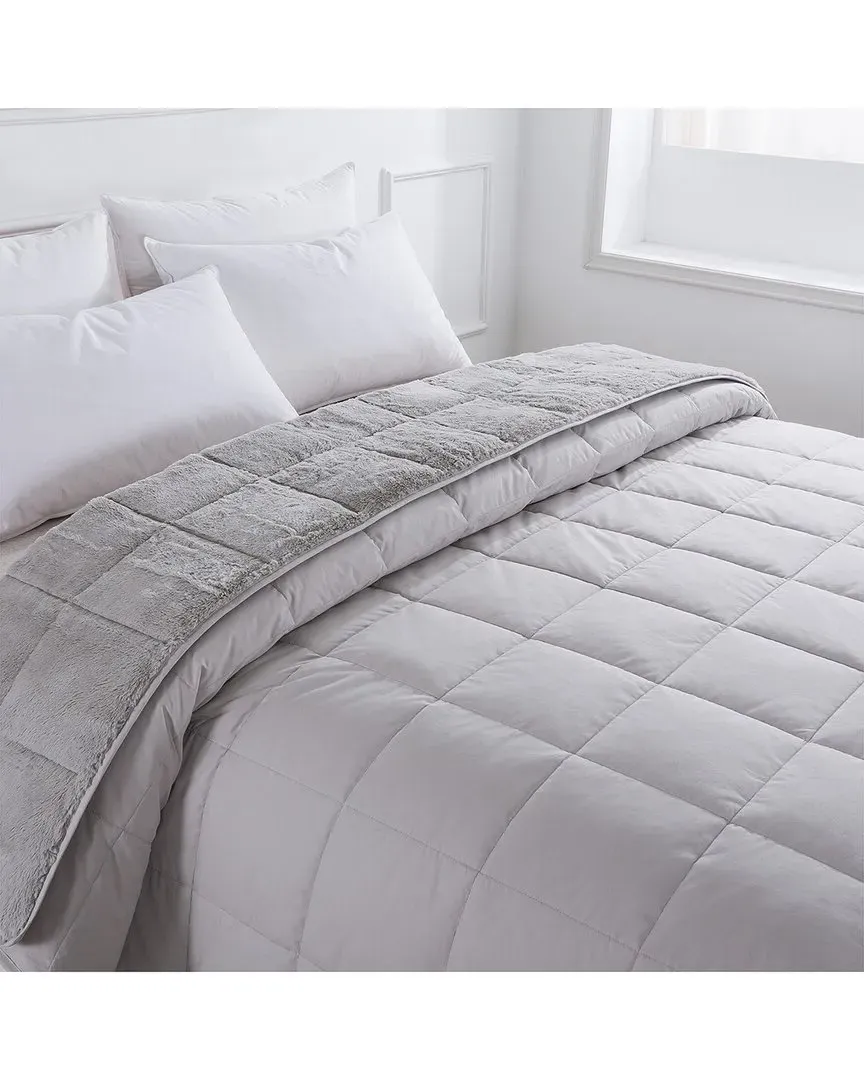 Cozy Twin Reversible Blanket - Grey, Microfiber image