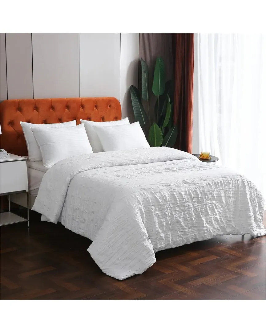 Crinkled Down Alternative Blanket - White, Microfiber