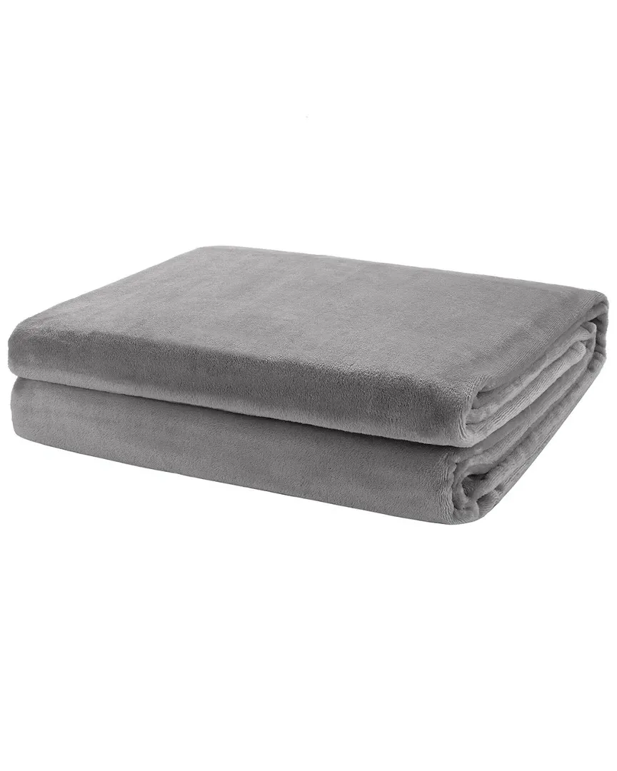 Double Sided Velvet Foot Pocket Throw - Dark Grey image