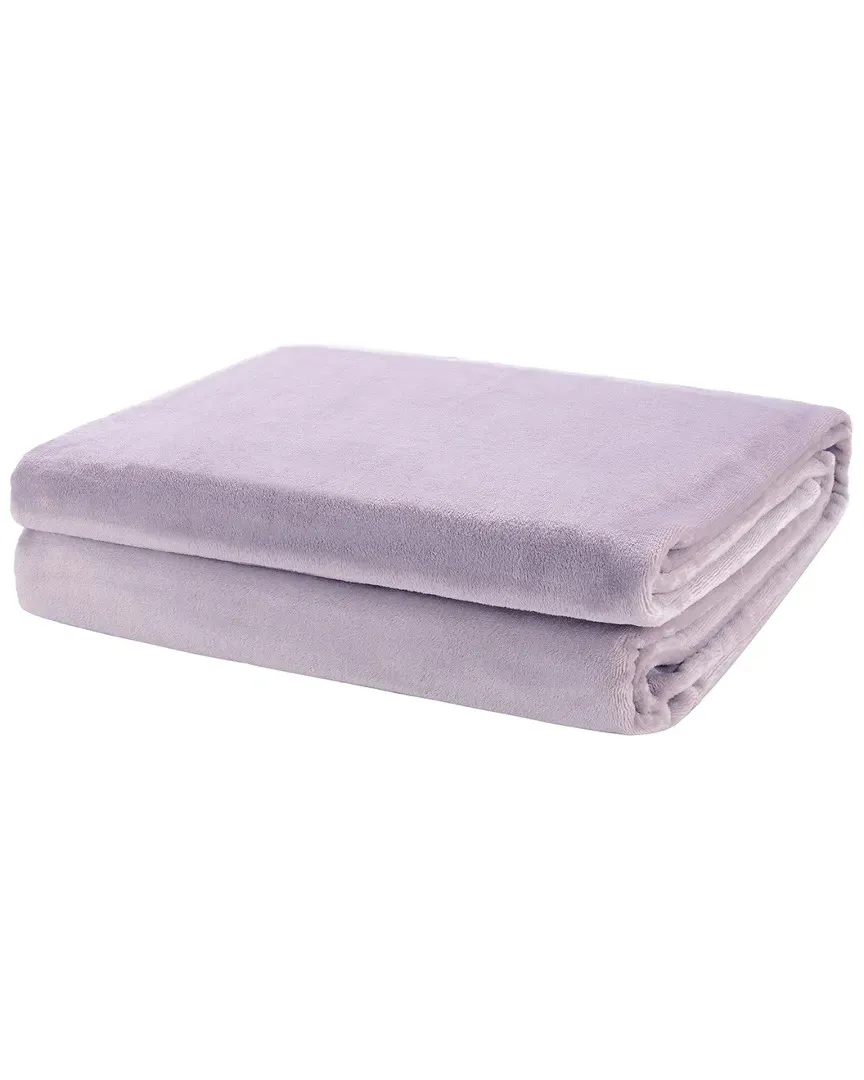 Double Sided Velvet Foot Pocket Throw - Dusty Lilac