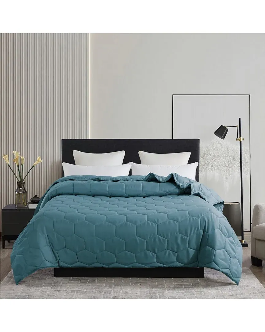 Honeycomb Stitch Down Alternative Blanket - Teal, Microfiber