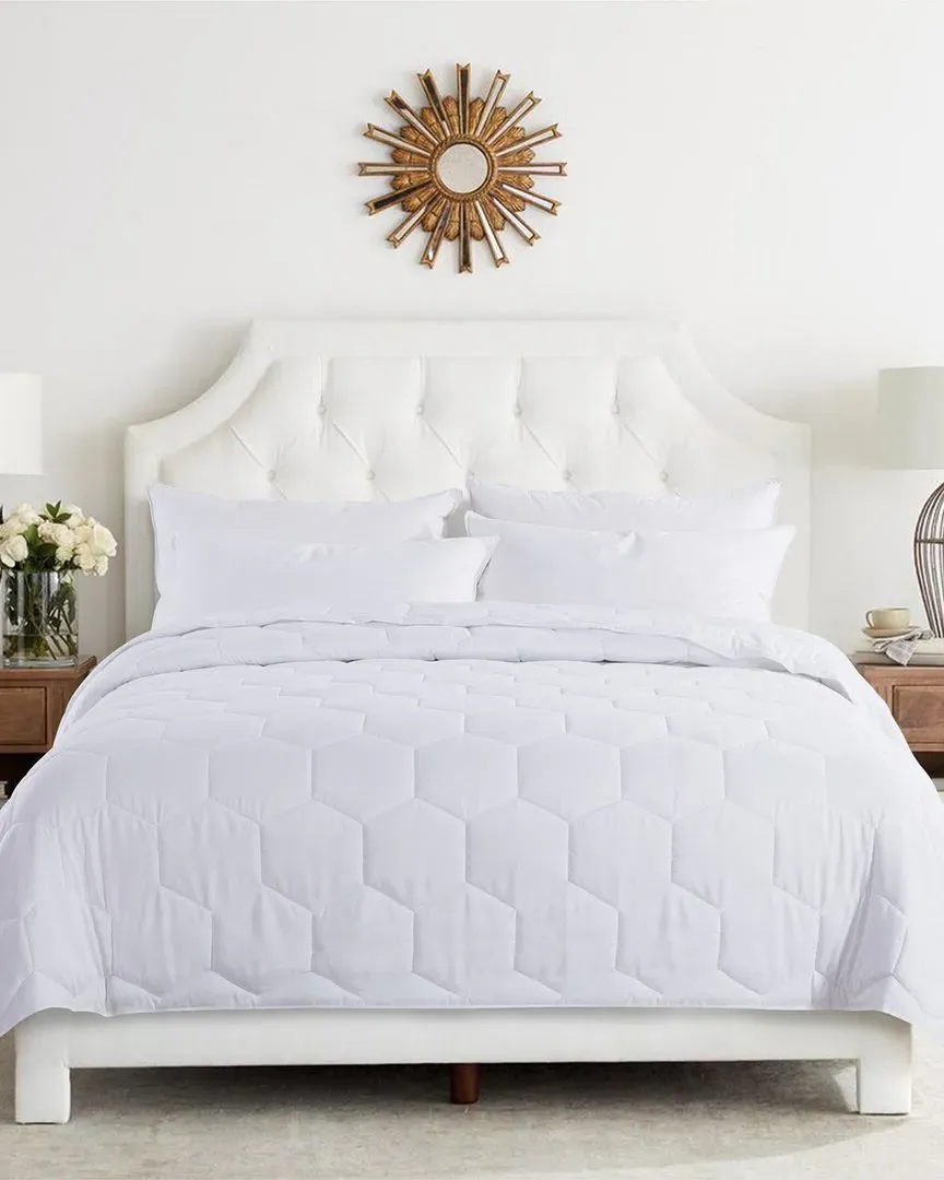 Honeycomb Stitch Down Alternative Blanket - White, Microfiber
