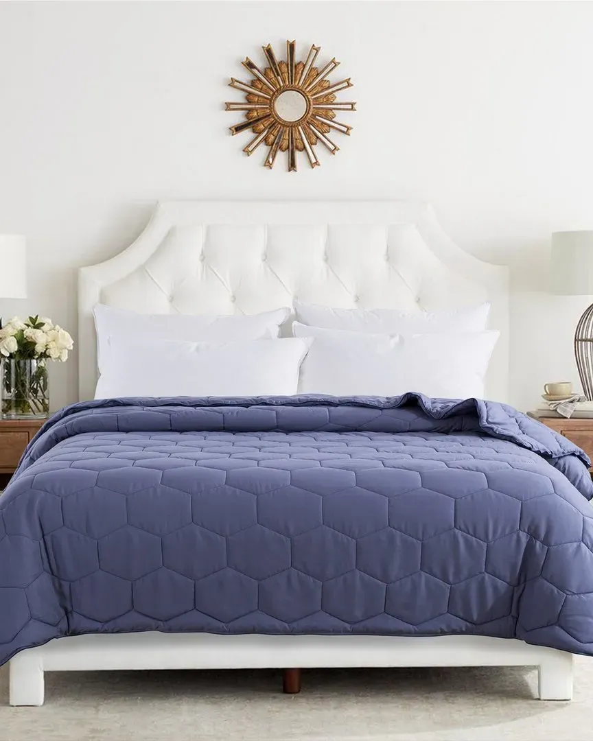 Honeycomb Stitched Down Alternative Blanket - Blue