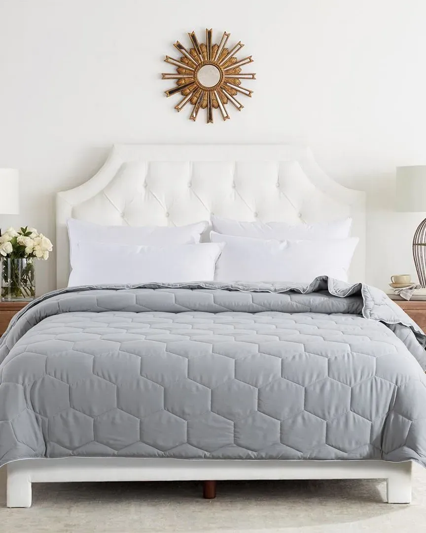 Honeycomb Stitched Down Alternative Blanket - Grey image