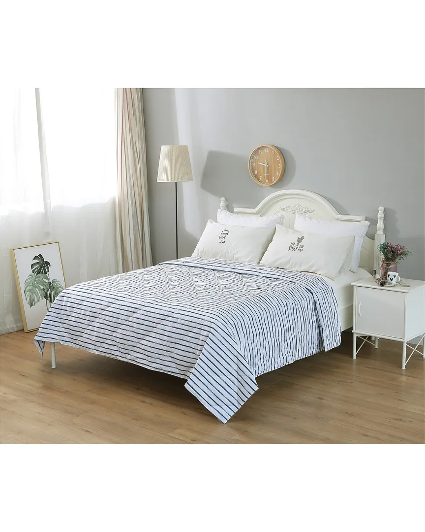 Microfiber Nano Blanket - Navy Stripe image