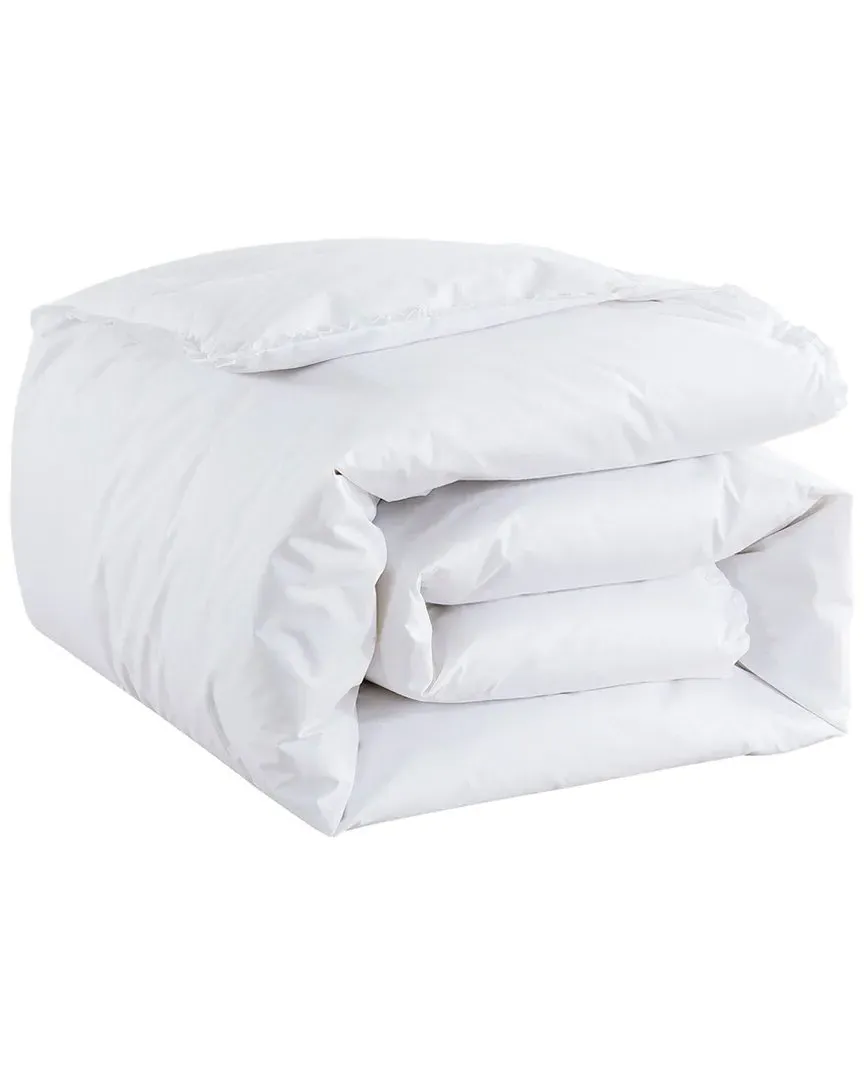 Ruffled Edge Down Comforter - White, Cotton