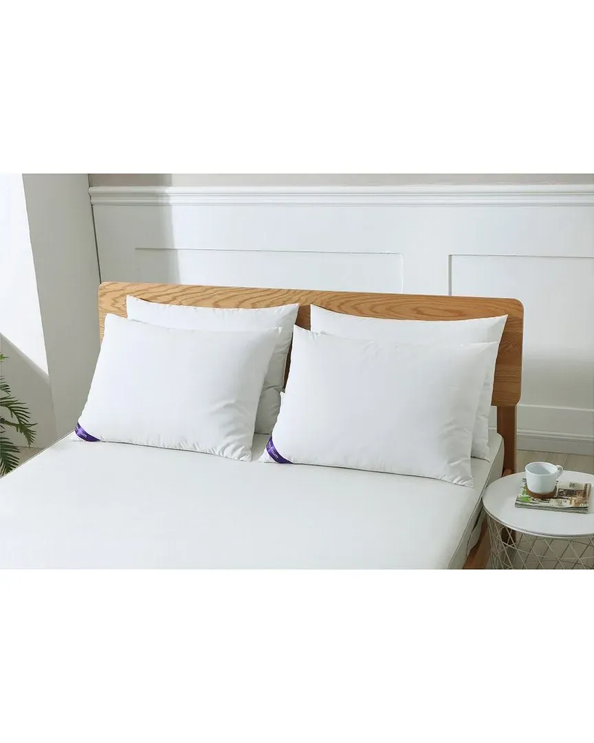 St. James Home 4 Pack Cotton Duck Feather Pillows - White image