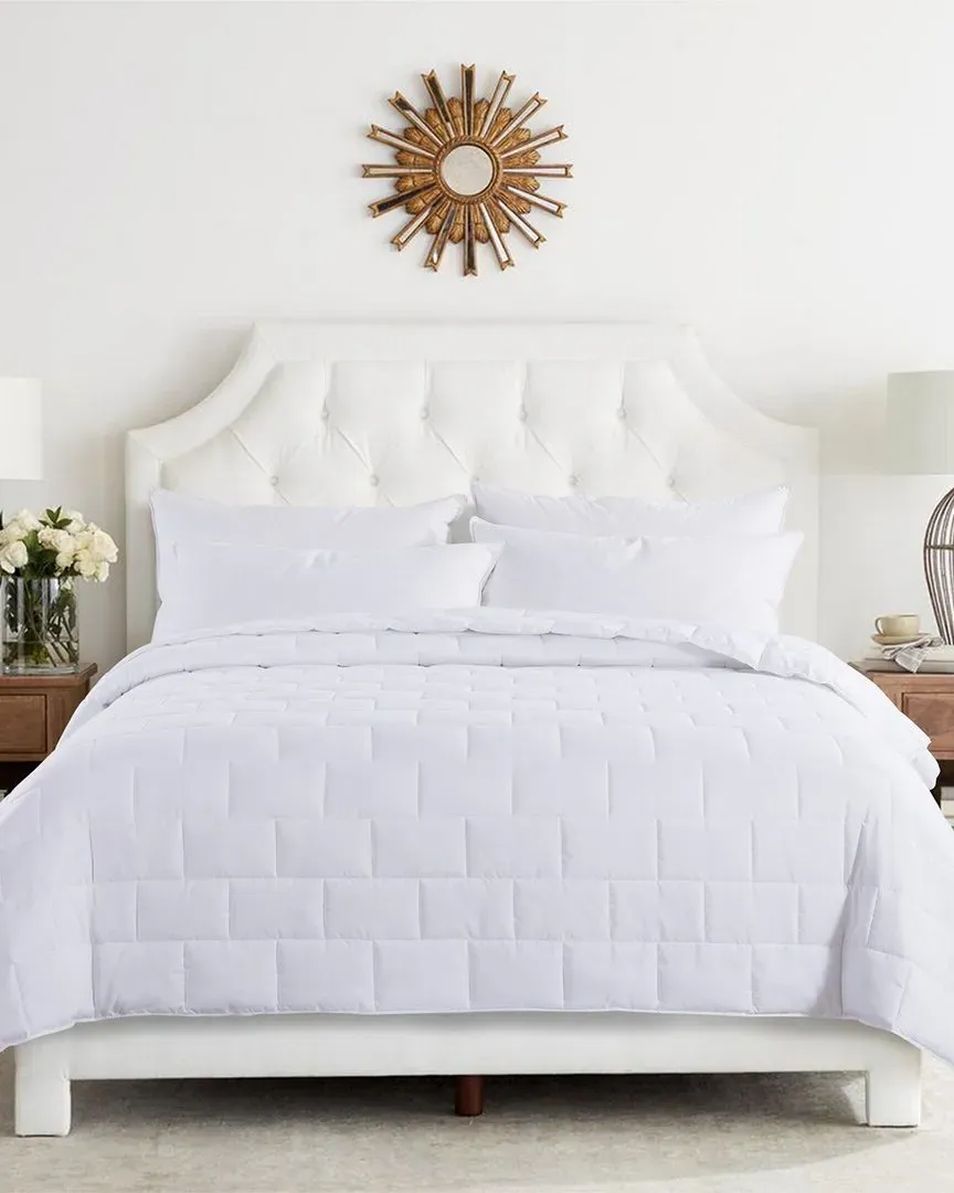 Subway Tile Stitch Down Blanket - White, Microfiber image