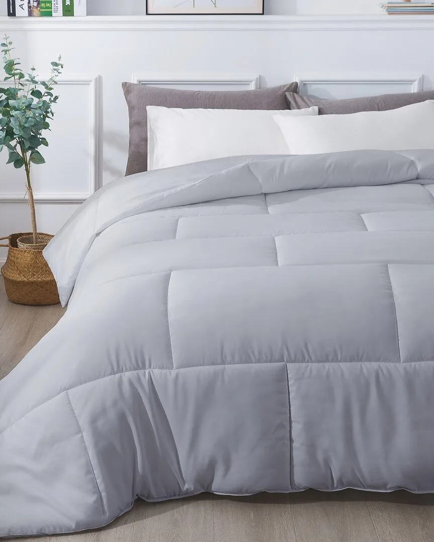 Subway Tile Stitch Down Comforter - Grey, Microfiber