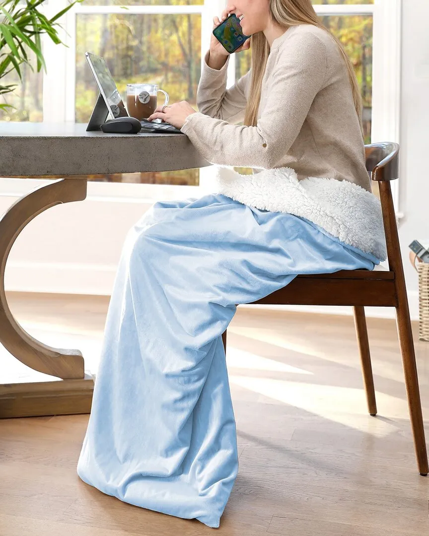 The Work Sack Wearable Throw - Blue, Velvet image