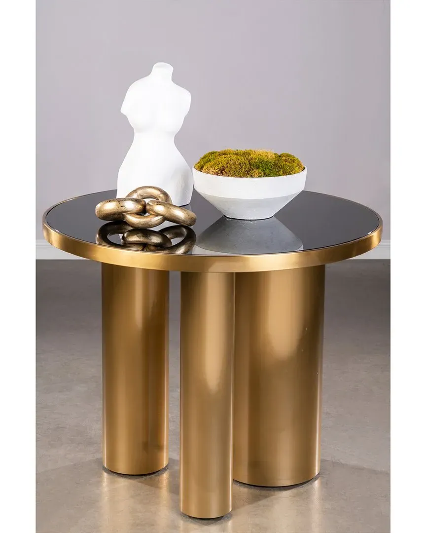 Balmain Round Dining Table - Gold, Glass image