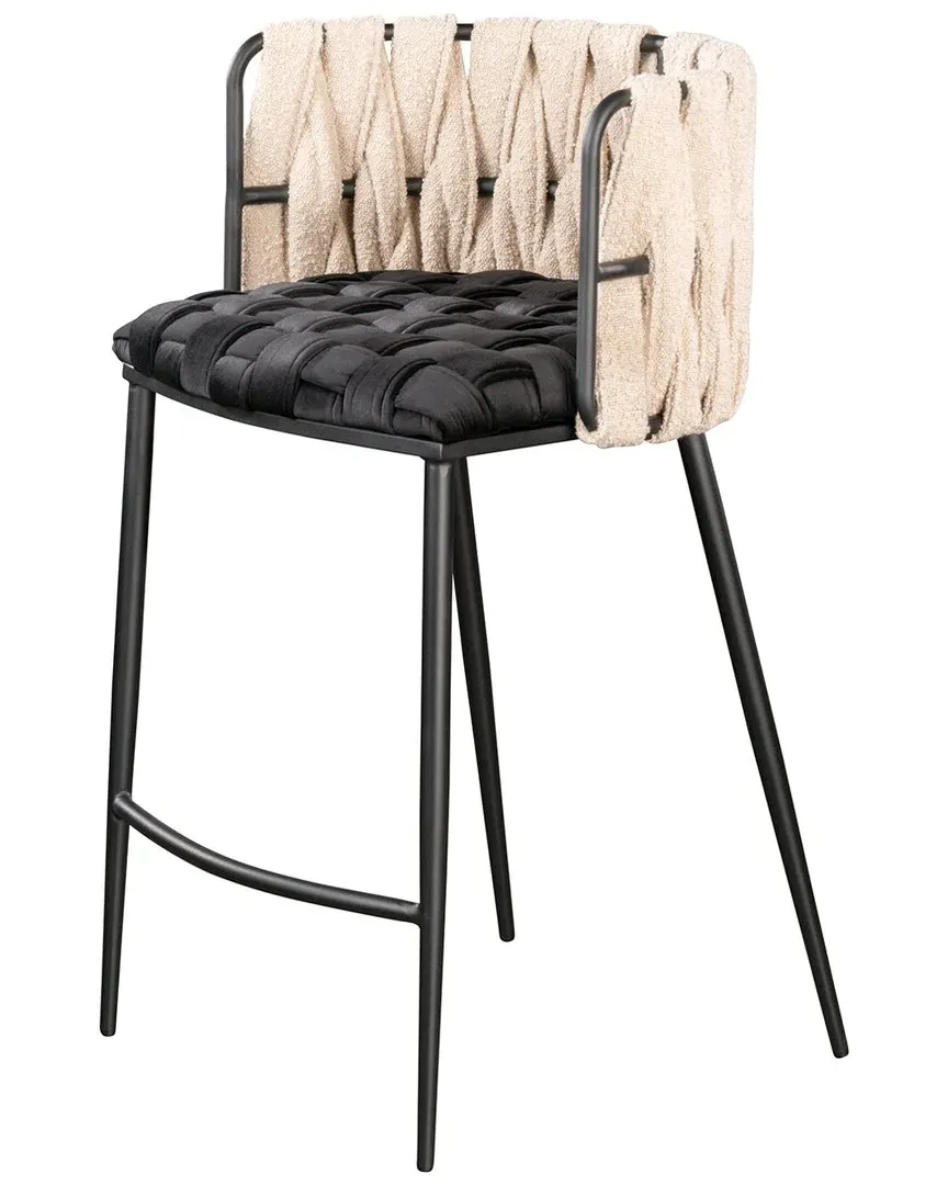 Milano Counter Chair - Black, Velvet