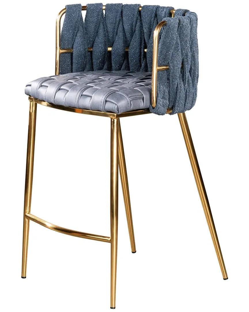 Milano Counter Chair - Blue, Faux Leather