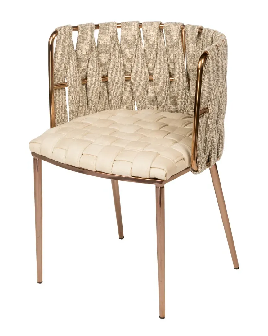 Milano Dining Chair - Textured Fabric, Woven Leather