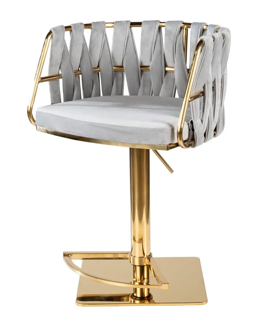 Milano Swivel Counter Bar Chair - Gold, Velvet image
