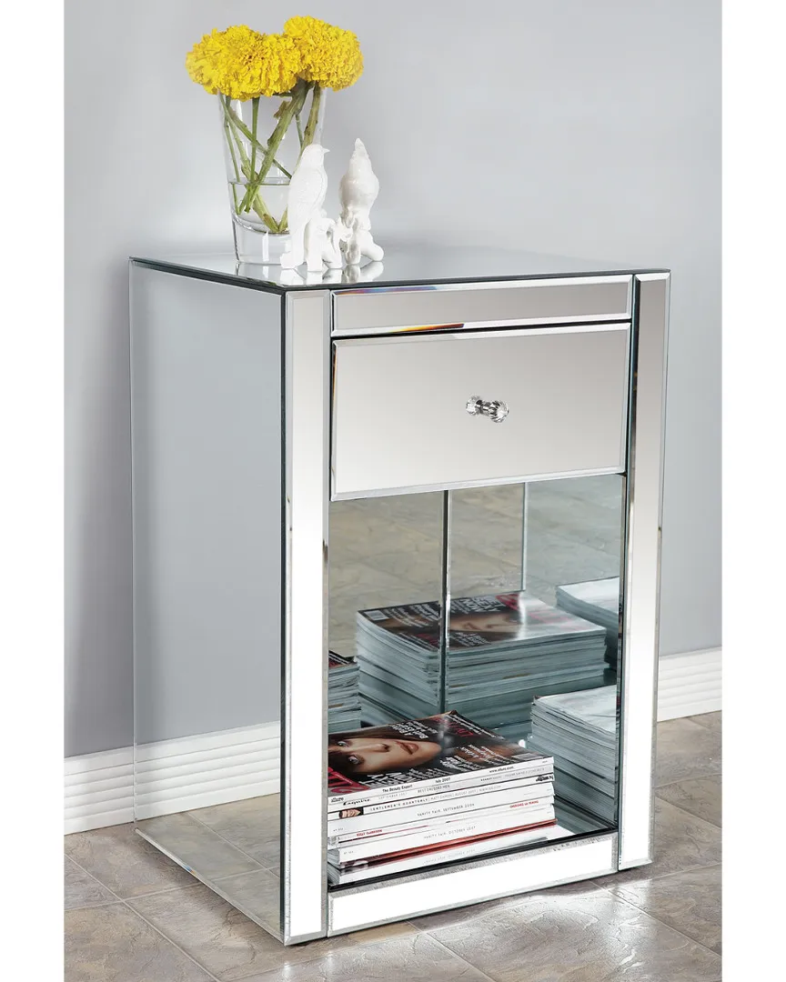 Mirrored Nightstand with Drawer image