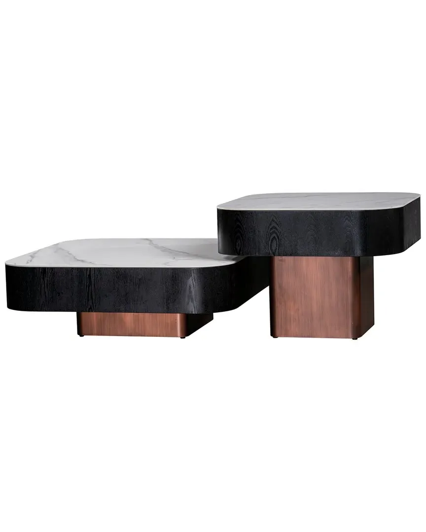 Set of 2 Coffee Tables with Storage - Black image