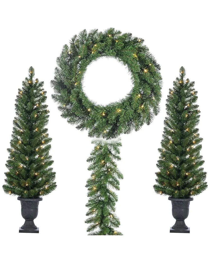 Vancouver Pine 4-Piece Seasonal Entryway Set - Green image