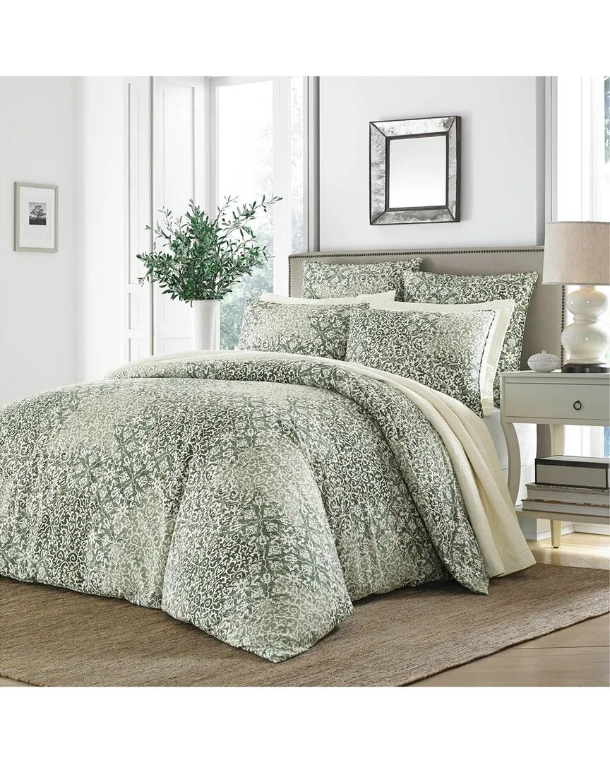 Abingdon 3-Piece Comforter Set - Green, Cotton