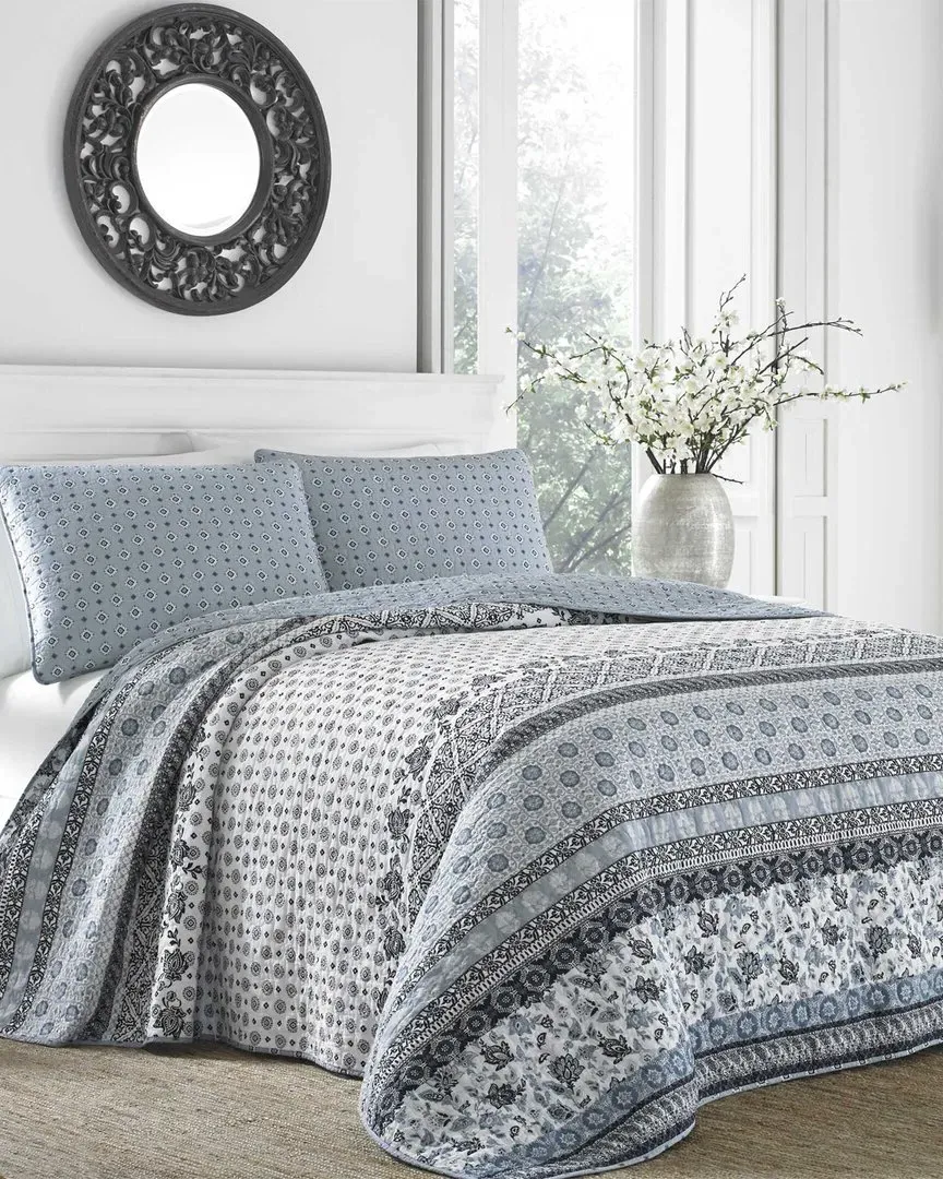Bexley Quilt Set - Blue, Cotton image