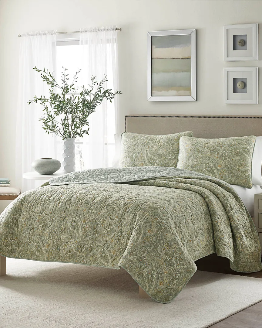 Emilia Cotton Quilt Set - Green image