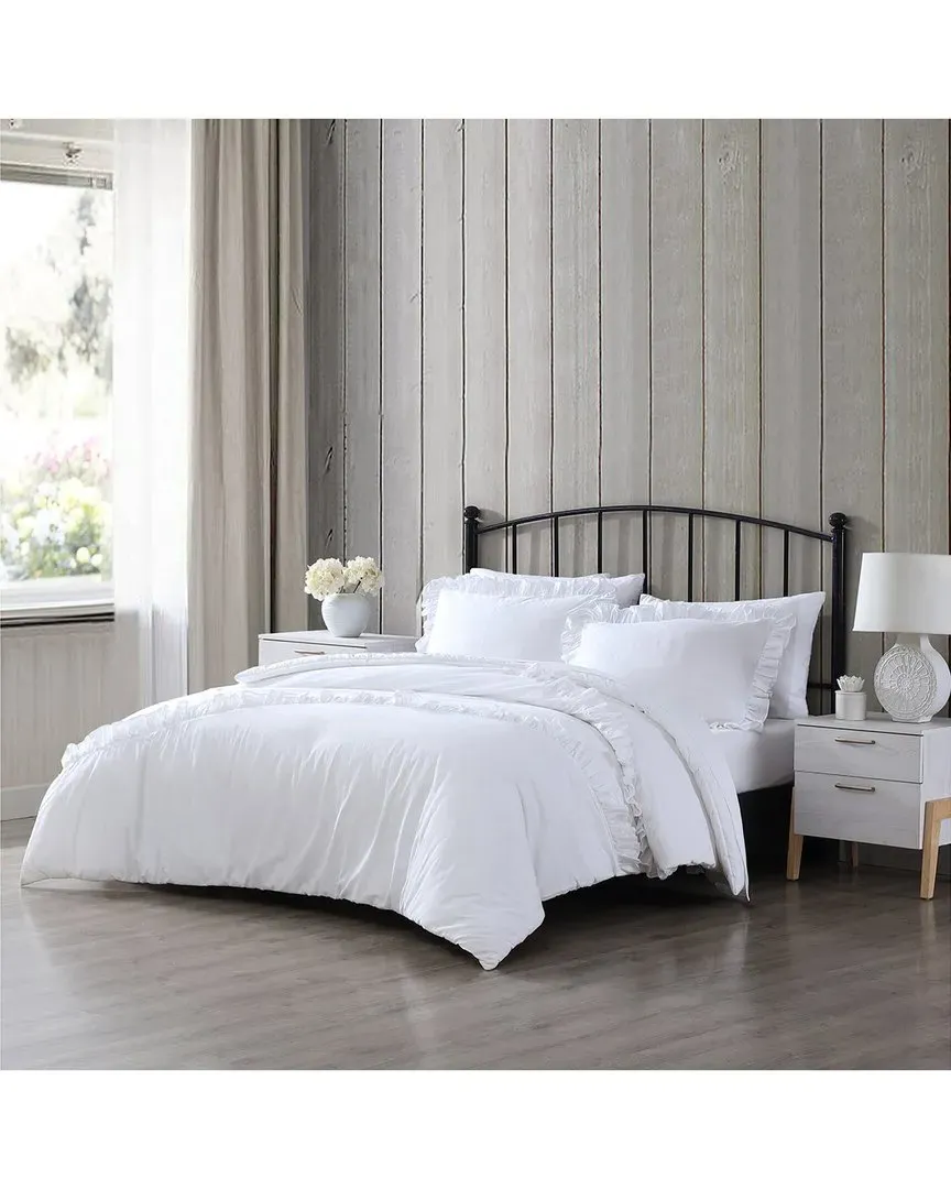 Larissa Cotton Comforter Bedding Set - White image