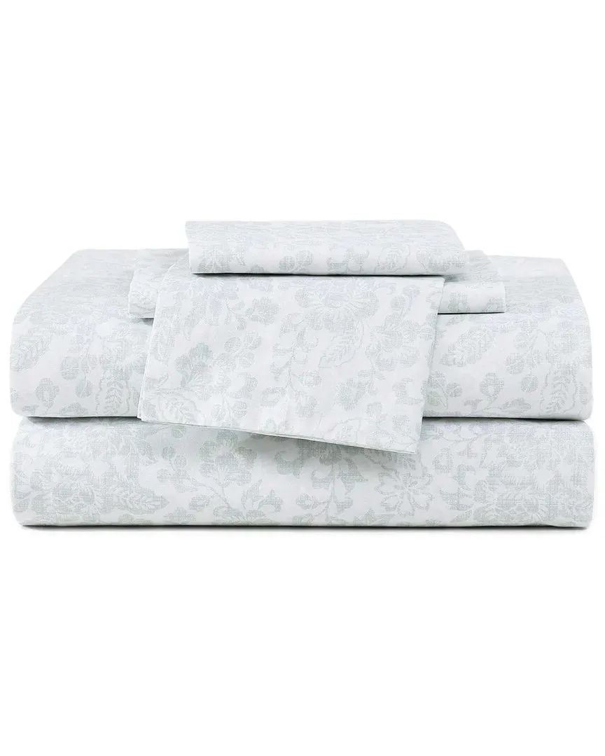 Mae Cotton Percale Sheet Set - Sage Green, Cotton