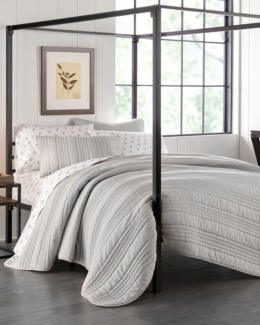 Whitehills Quilt Set - Grey, Cotton image