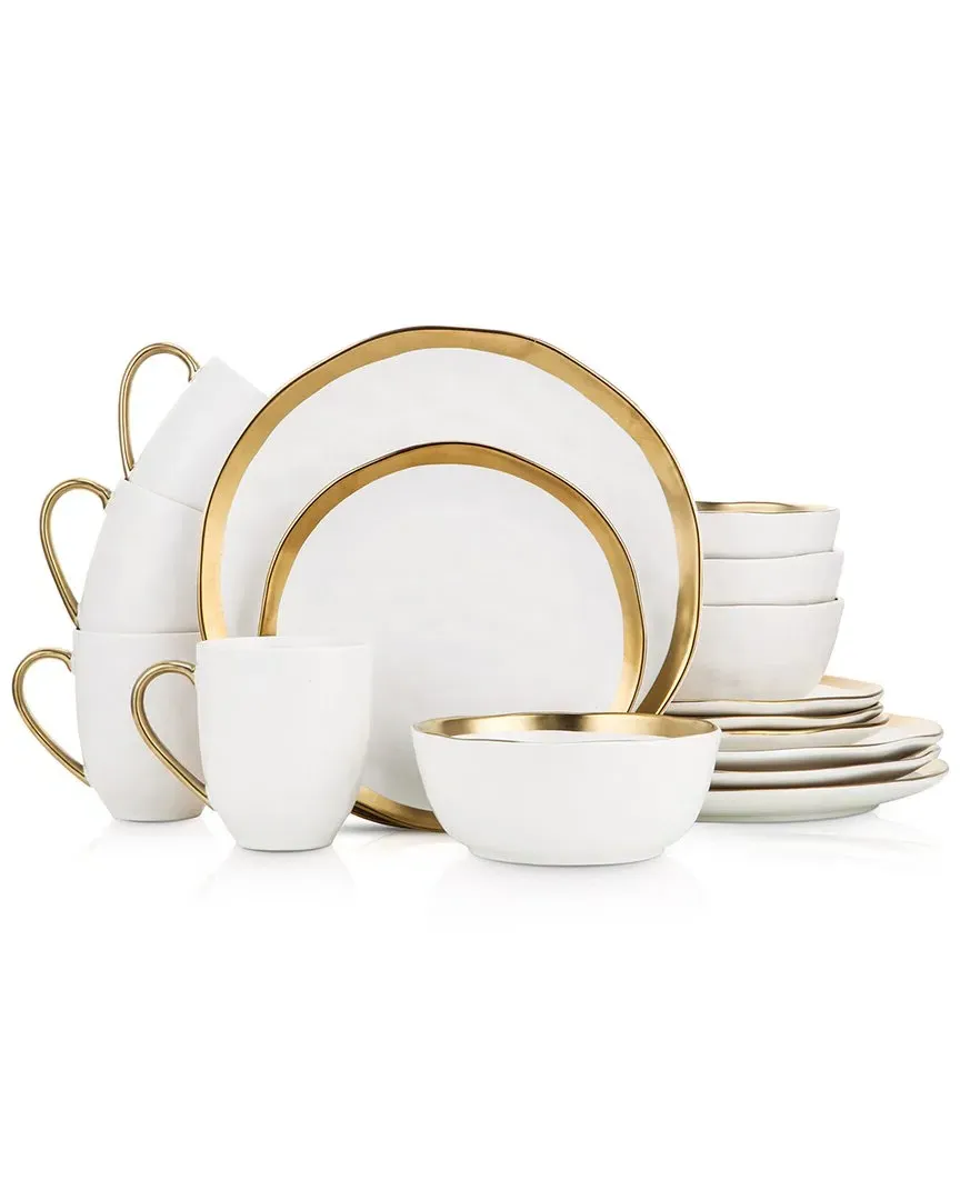Florian 16pc Porcelain Dinnerware Set - White
