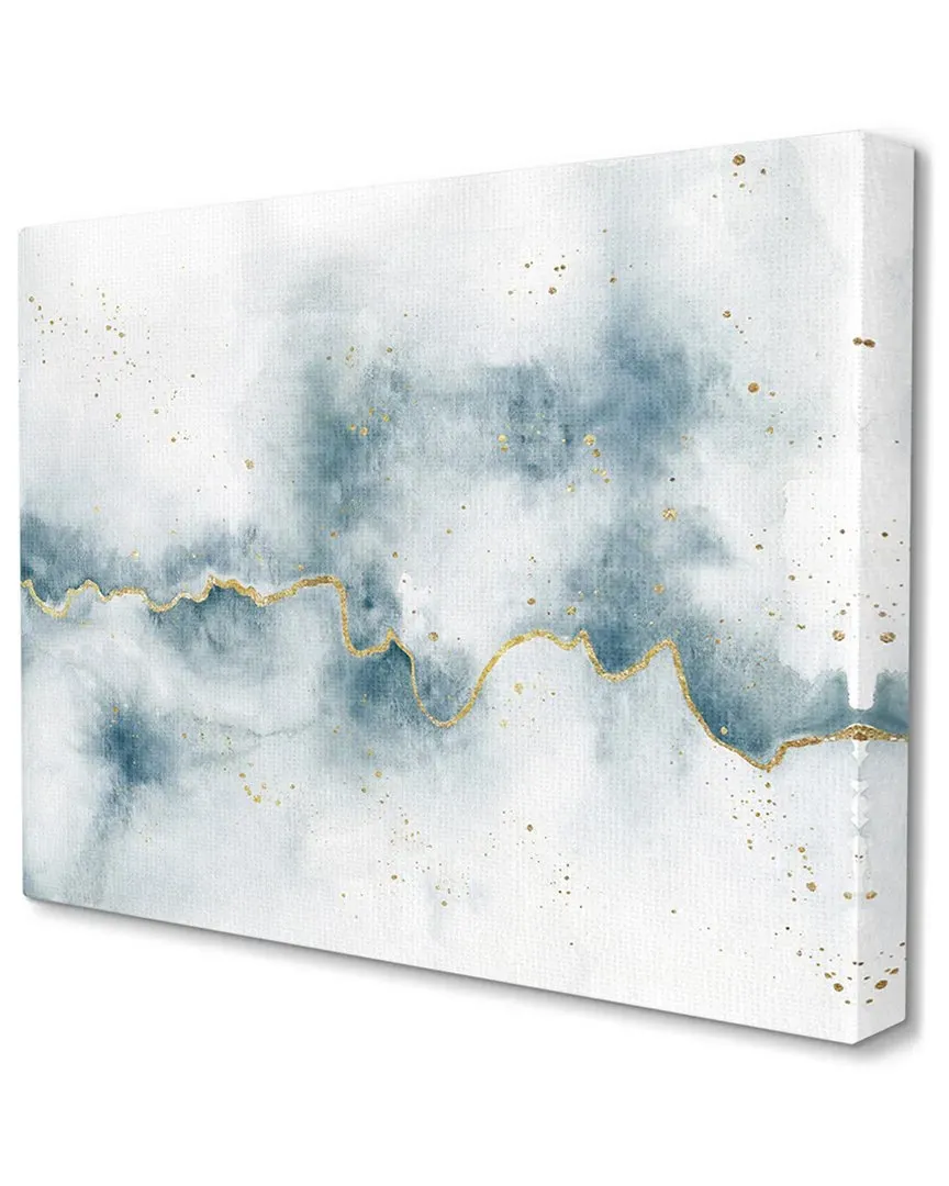 Abstract Cloud Splatters Stretched Canvas Wall Art - Off-White image