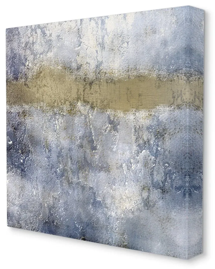 Abstract Distressed Urban Texture Canvas Wall Art - Blue Beige image
