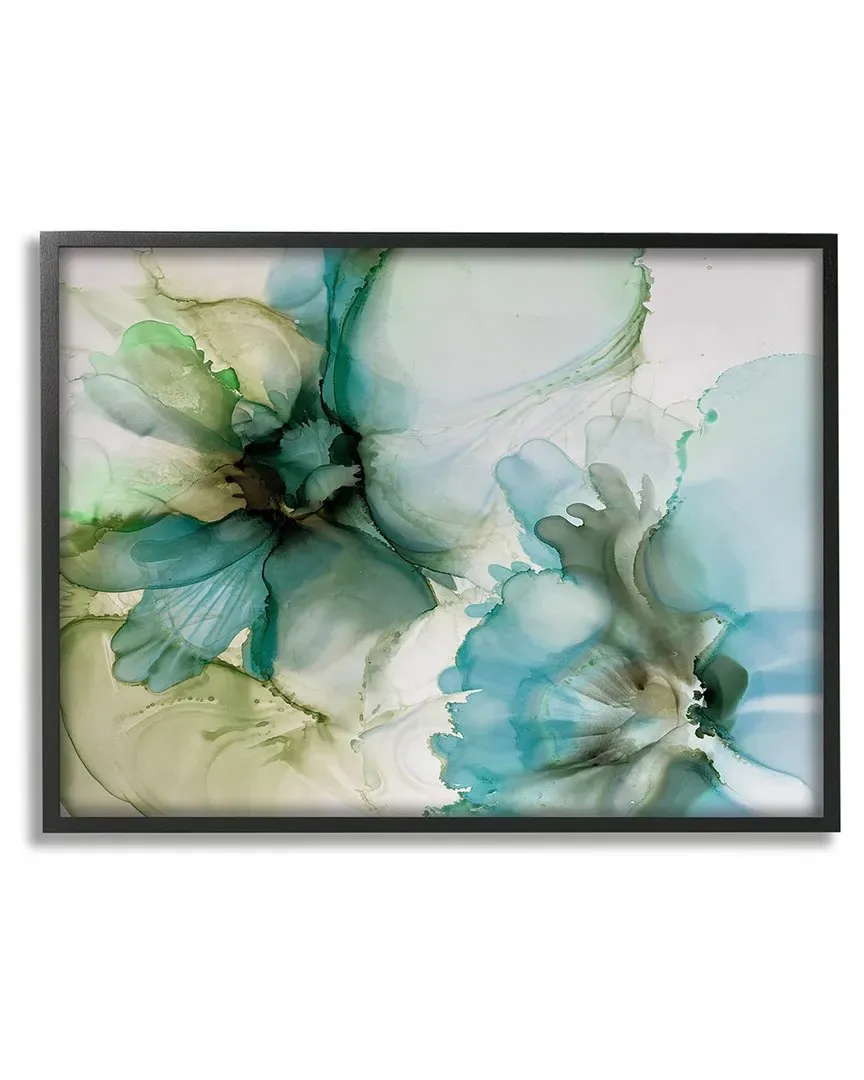 Abstract Flower Petals Blooming Framed Giclee Wall Art - Black