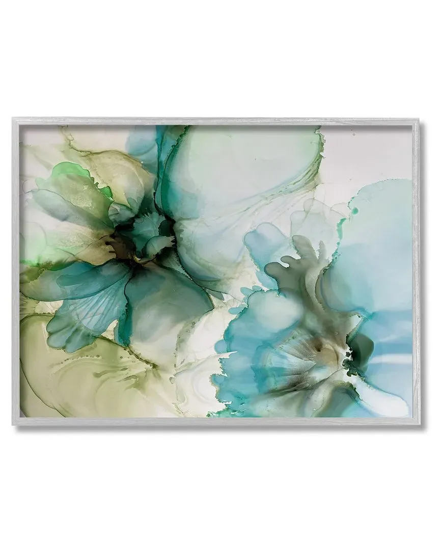 Abstract Flower Petals Blooming Framed Giclee Wall Art - Gray