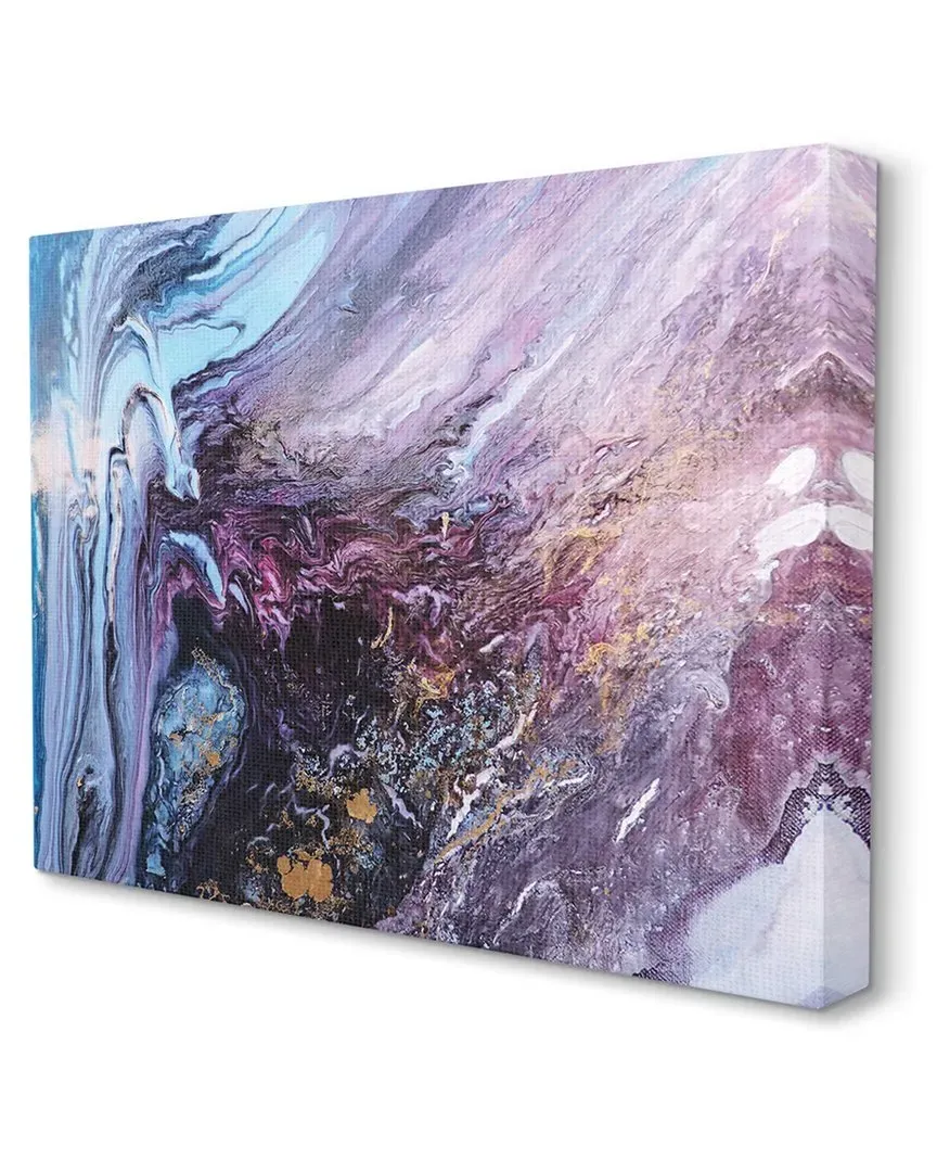 Abstract Liquid Texture Canvas Wall Art - Purple Blue