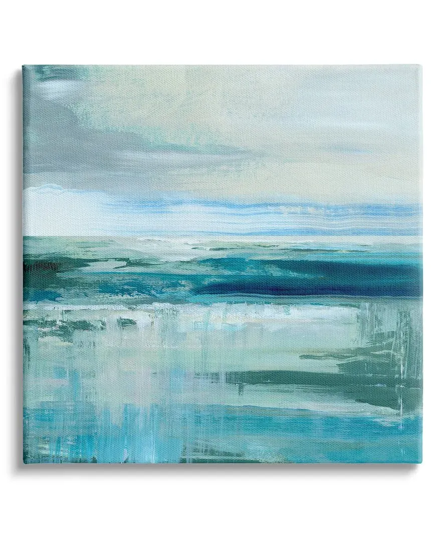 Abstract Ocean Horizon Nautical Painting - Blue, Canvas image