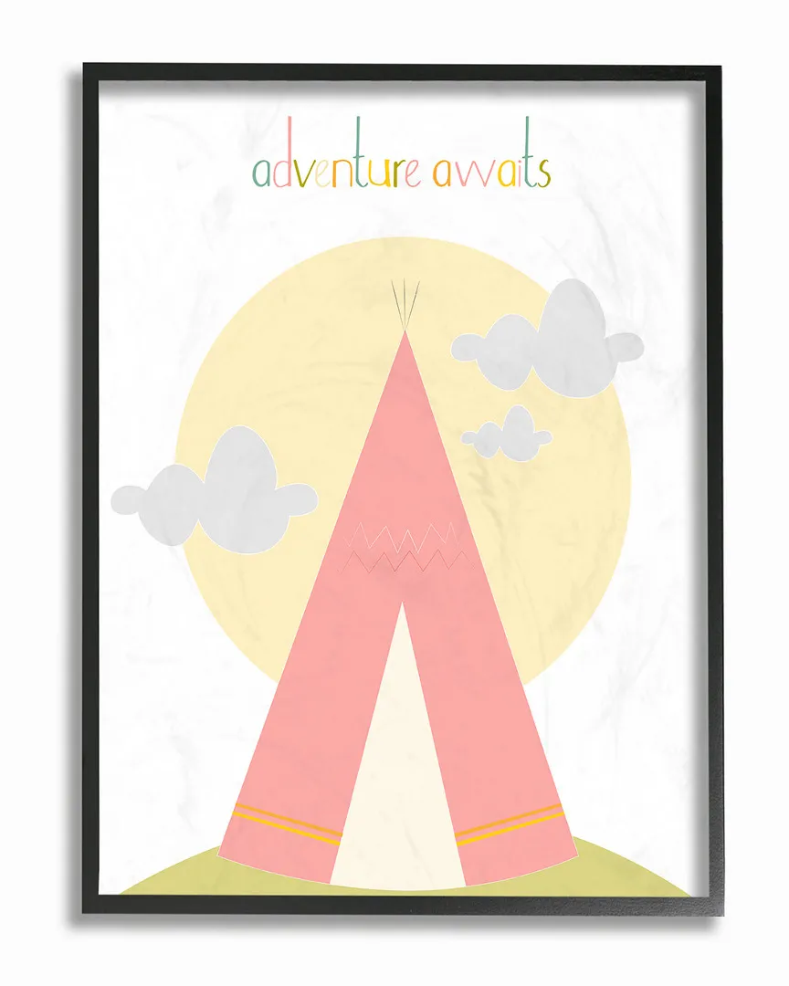 Adventure Awaits Tee Pee Framed Art - Pink