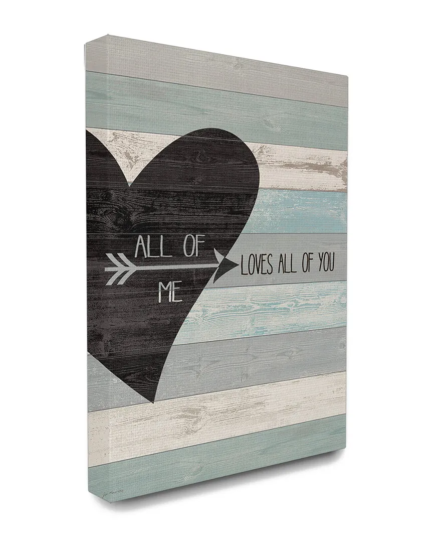 All of Me Loves All Of You Distressed Heart Canvas Art