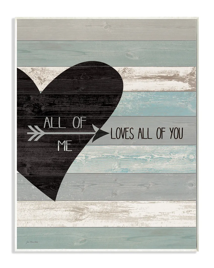 All of Me Loves All Of You Distressed Heart Wall Plaque image