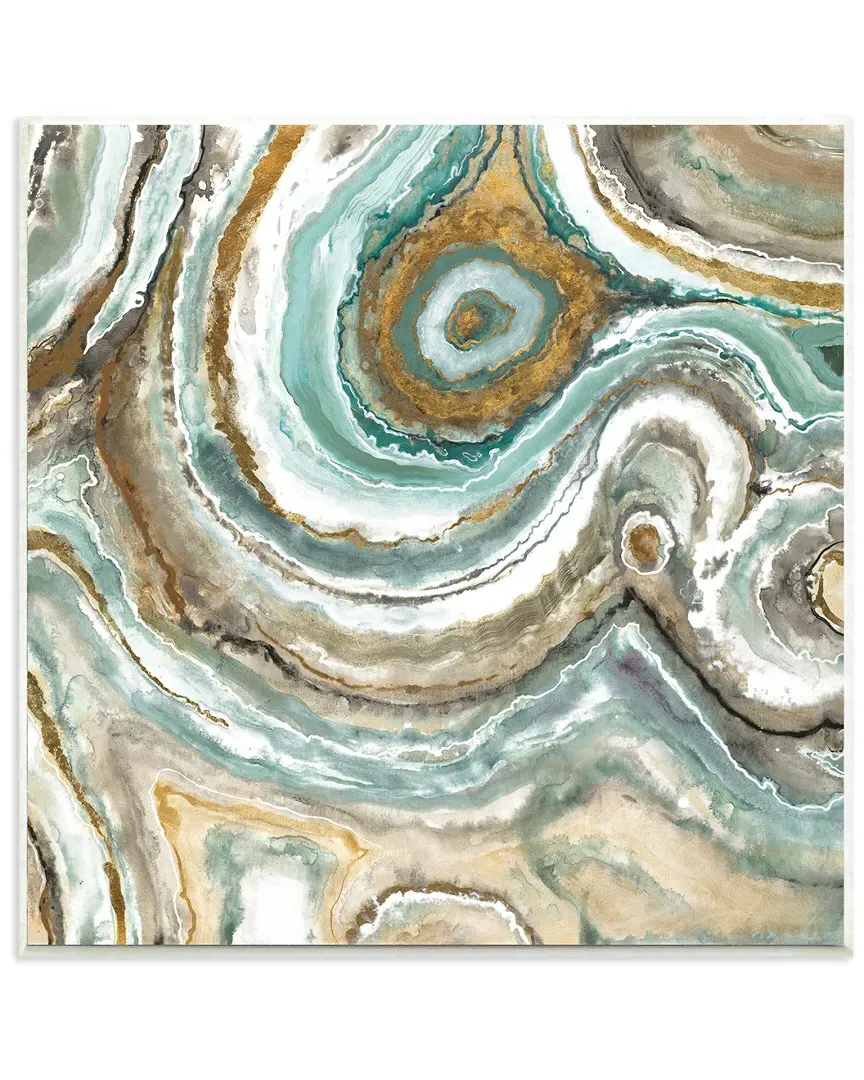 Aqua Geode Stone Wall Plaque - MDF Wood image