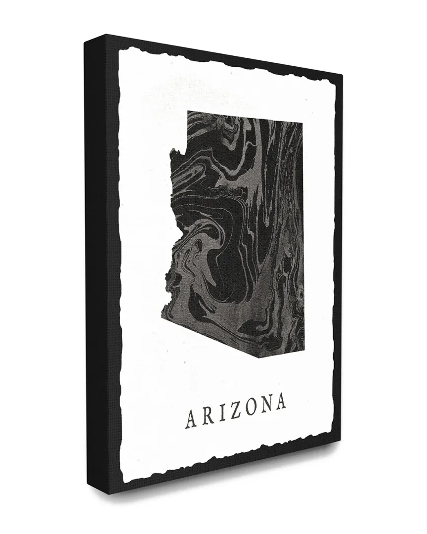 Arizona State Silhouette Canvas Art Print - Black, Grey image