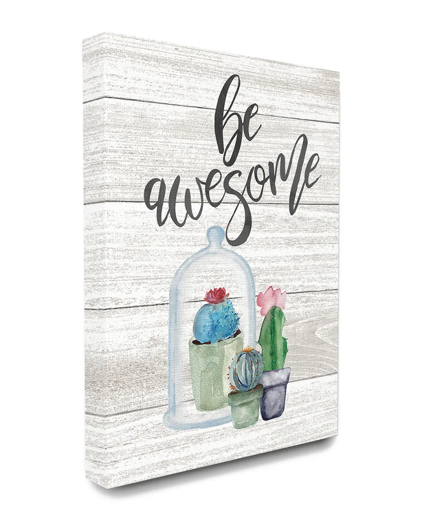 Be Awesome Cactus Canvas Art Print image