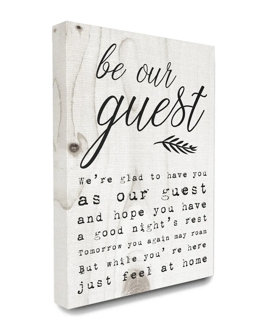 Be Our Guest Poem Cursive Canvas Art Print image