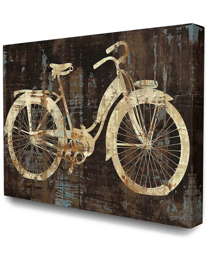 Black Tan Blue Distressed Bicycle Canvas Art Print image