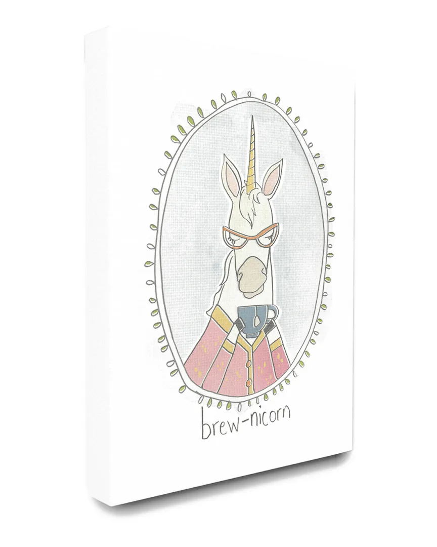 Caffeinated Cutie Brew-Nicorn Unicorn Canvas Art Print image