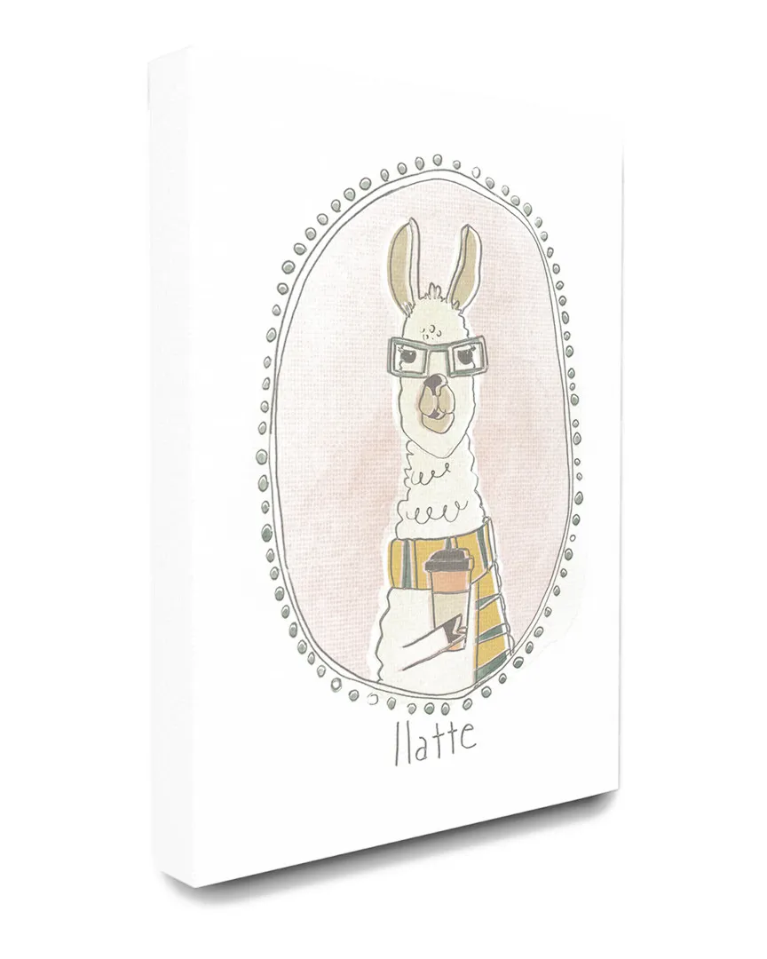 Caffeinated Cutie Llatte Llama Canvas Art Print