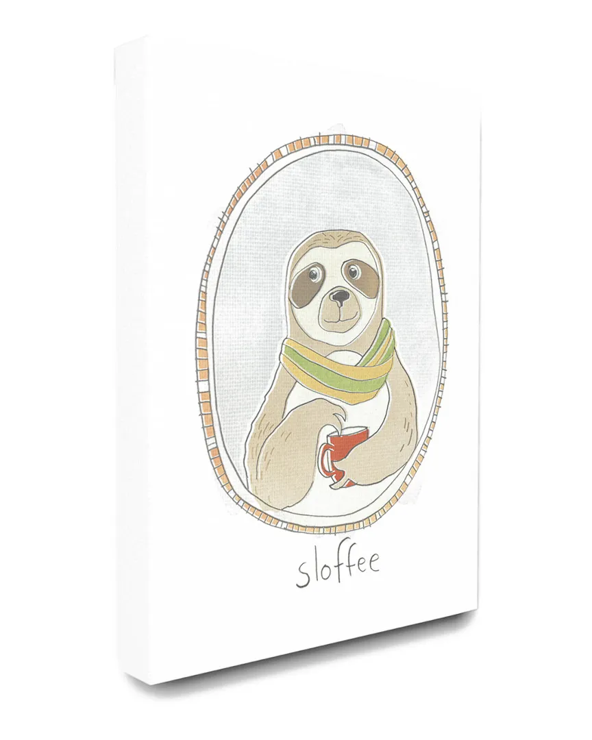 Caffeinated Cutie Sloffee Sloth Canvas Art Print