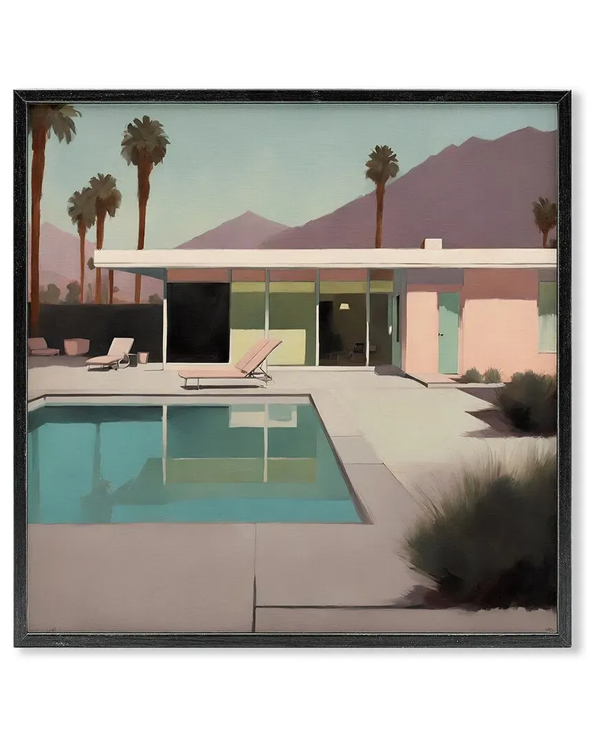 Californian Pool View Framed Giclee Art - MDF