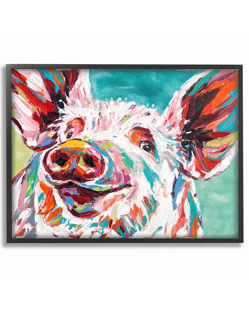 Carolee Vitaletti Pig Framed Art - Black Frame